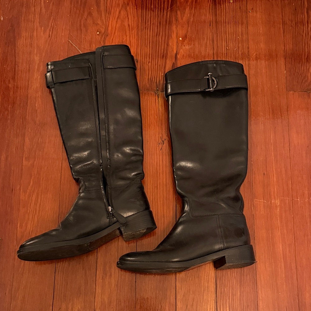 Black Leather Riding Boots